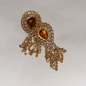 Elegant Gold and Amber Earrings by Paolo Gucci